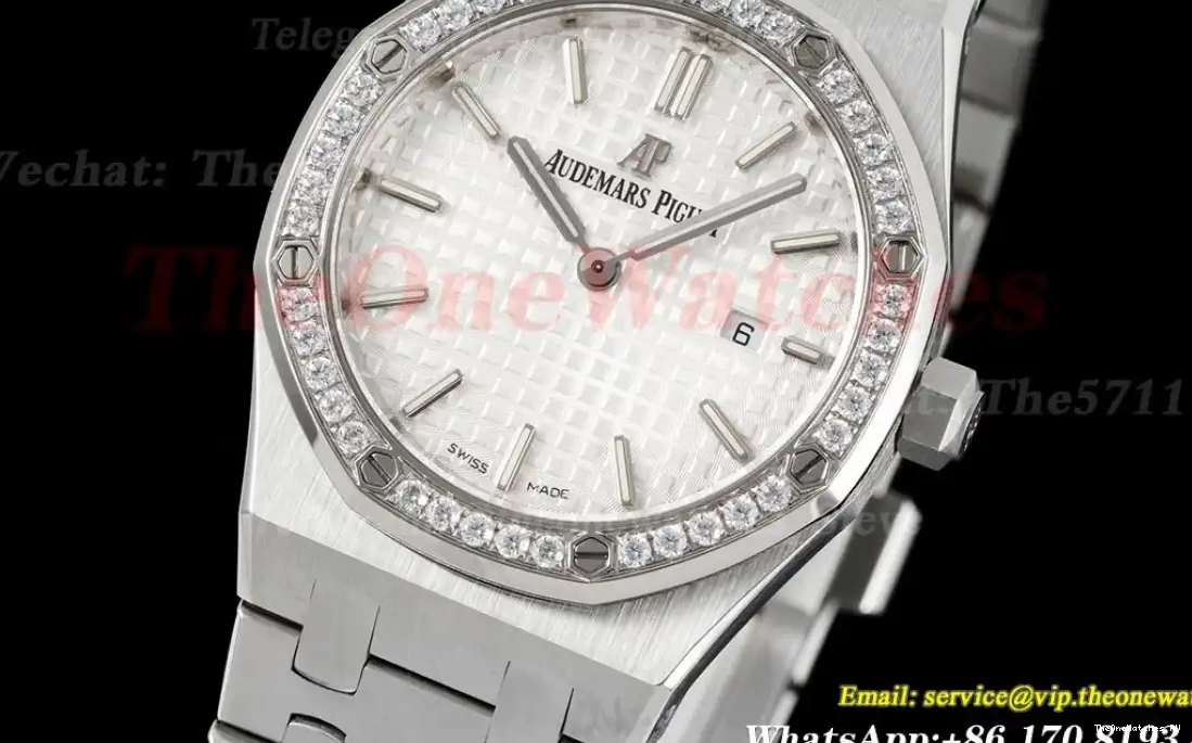 33mm SS Ladies Dial white Oak Swiss 8F Quartz SS Royal 0626
